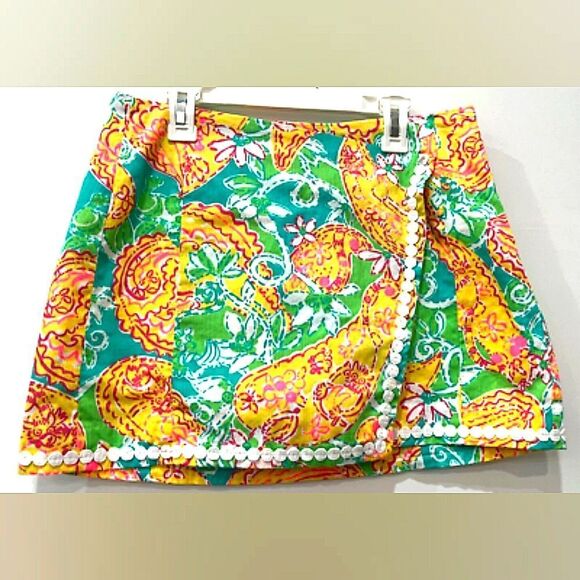 Lilly Pulitzer Orange Yellow Mini Pencil Skirt Resort Wear - Picture 1 of 6
